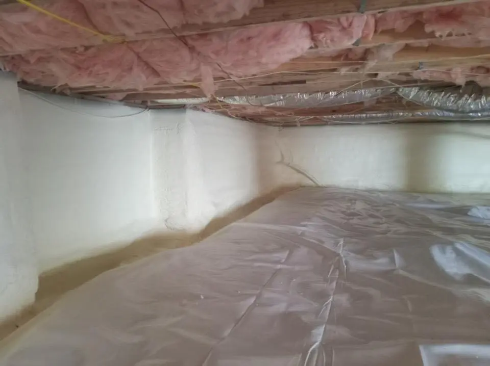 Crawl space encapsulation with closed-cell spray foam for Attic Insulation in McPherson